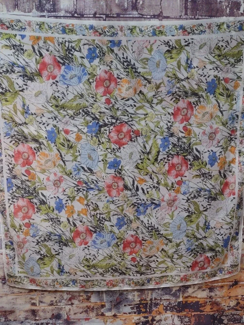 J. Jill Floral Print Silk Scarf